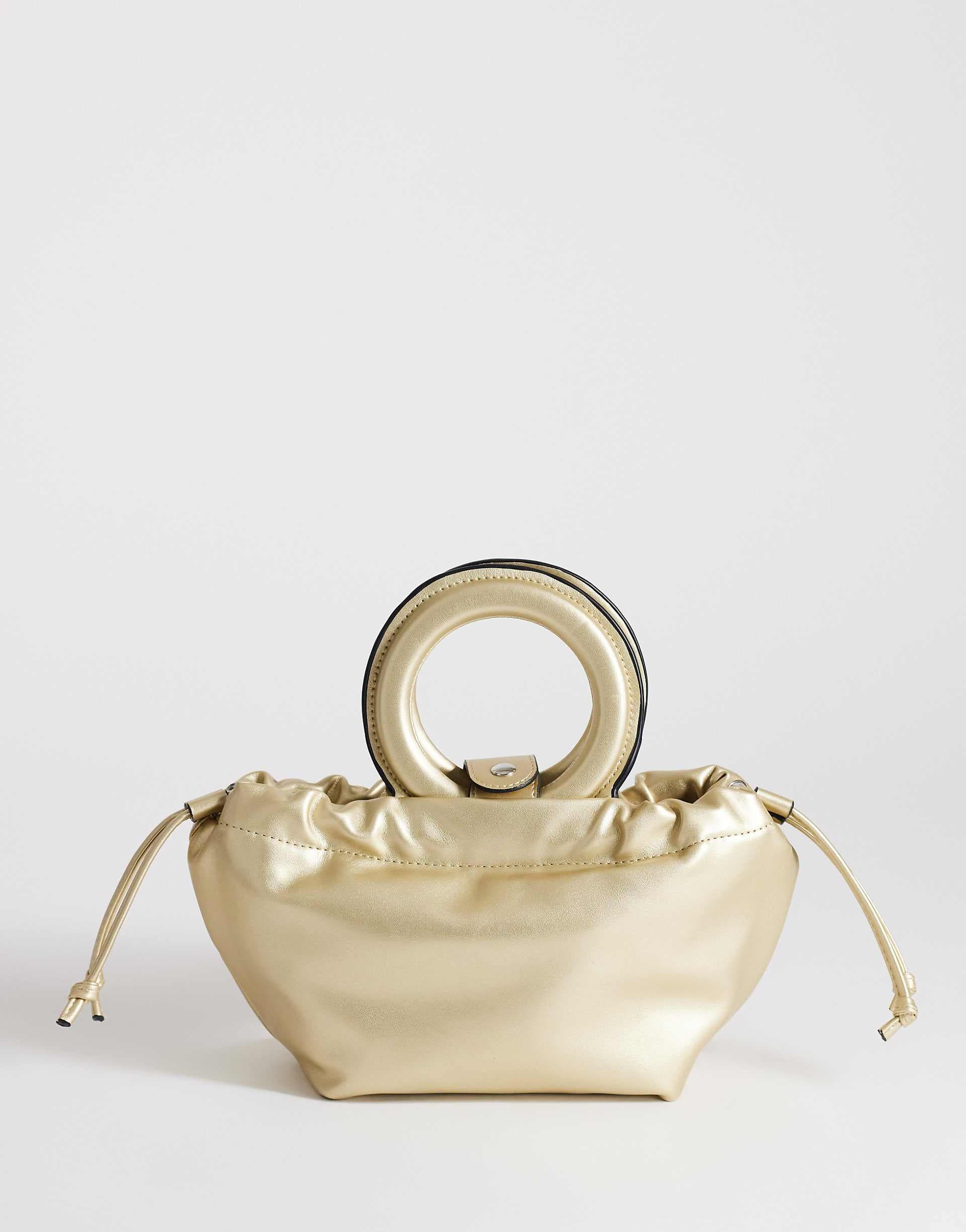 Topshop Grette clutch purse in gold