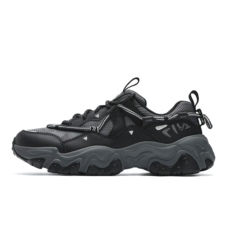 FILA Cat Paw 5th Generation Slip-Resistant Moisture-Wicking Coverage Low-Top Running Shoes Men's Black Gray