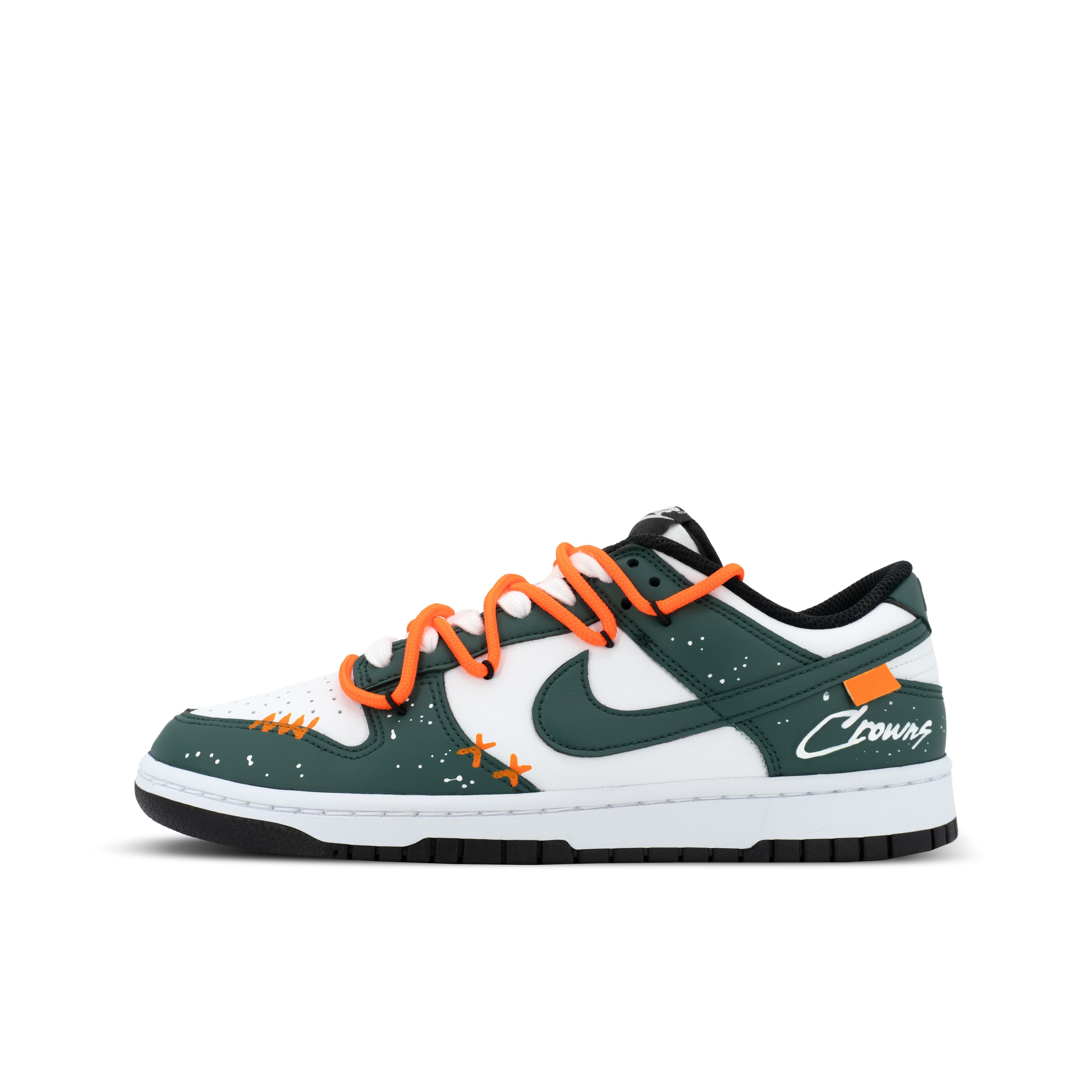 Customized Nike Dunk 'Xingji Naughty XJDD - Cangye Chixian' Leather Trendy Fashion Preppy Style Retro Versatile Casual Sporty Deconstructed Dual Laces Low-Top Sneakers Unisex White Green