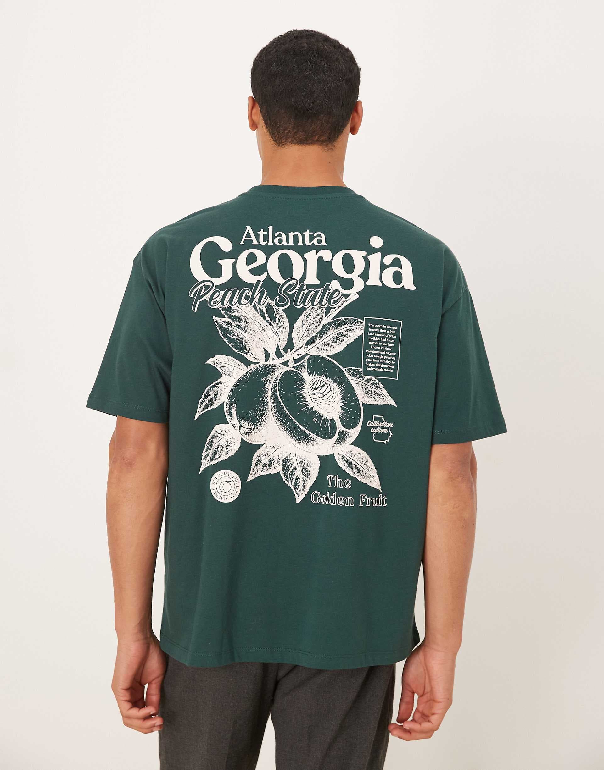ASOS DESIGN oversized T-shirt with fruit graphic in dark green