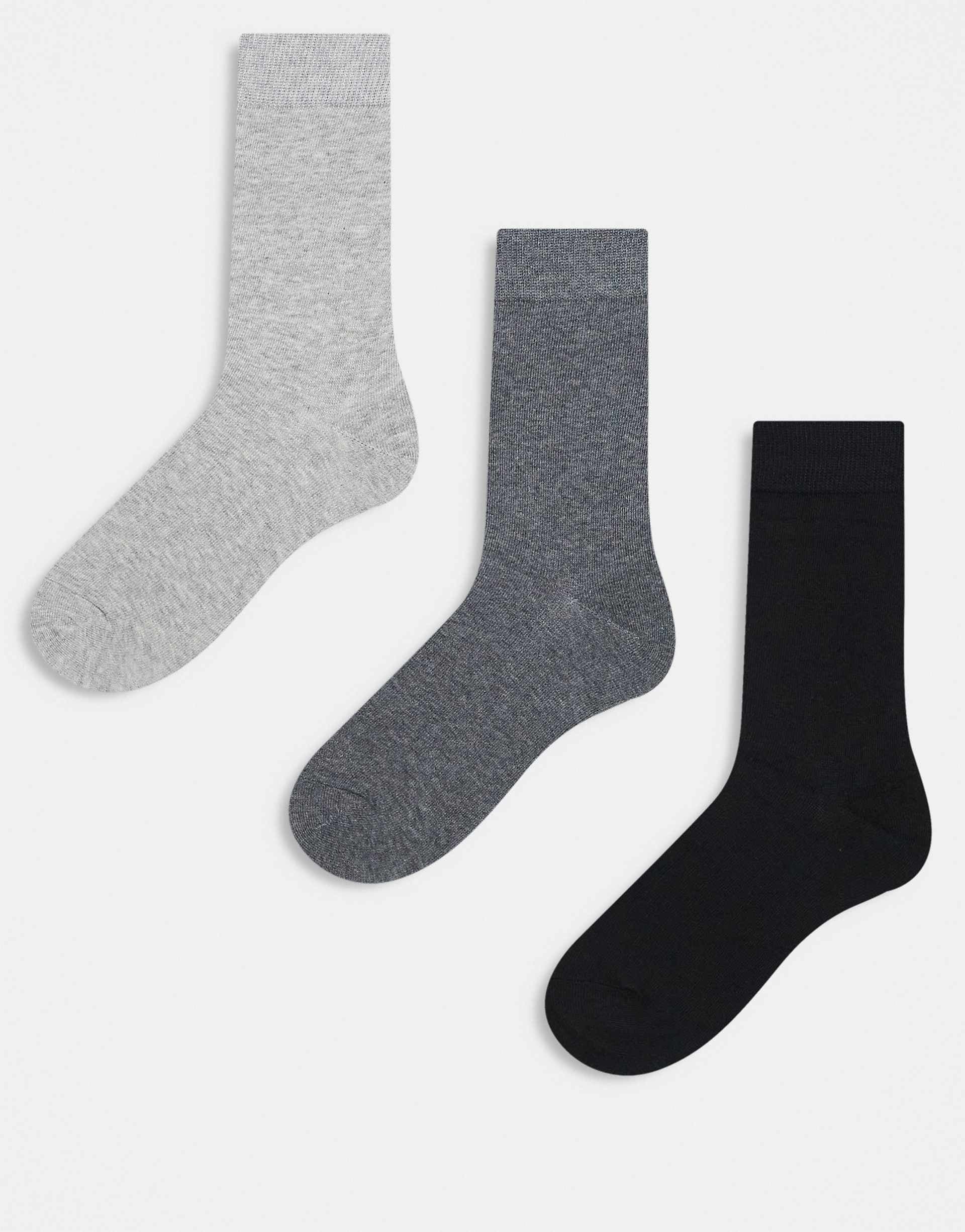 ONLY & SONS 3 pack socks in black and gray