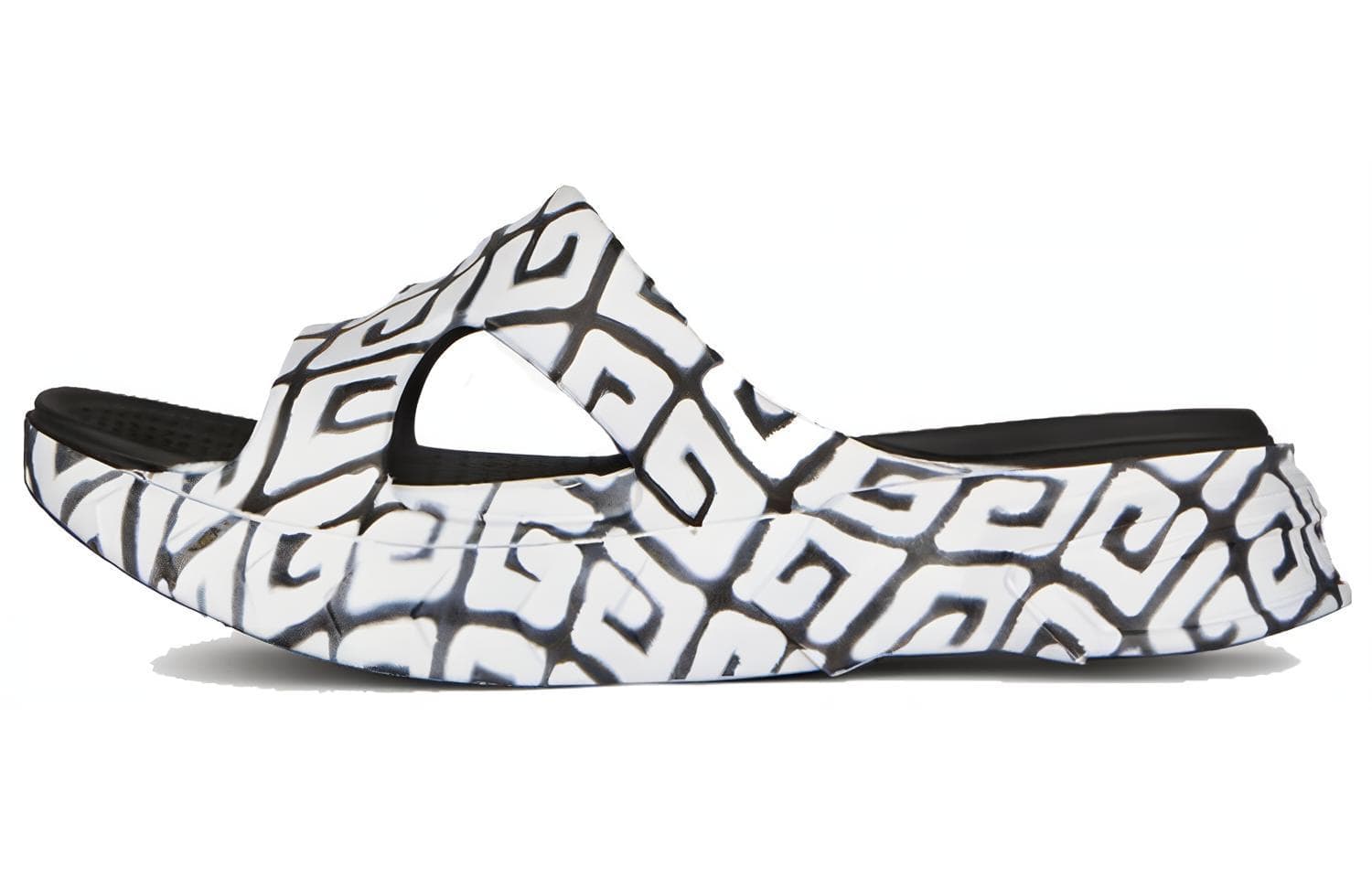 GIVENCHY Monogram Stylish Sandals Men's Black White