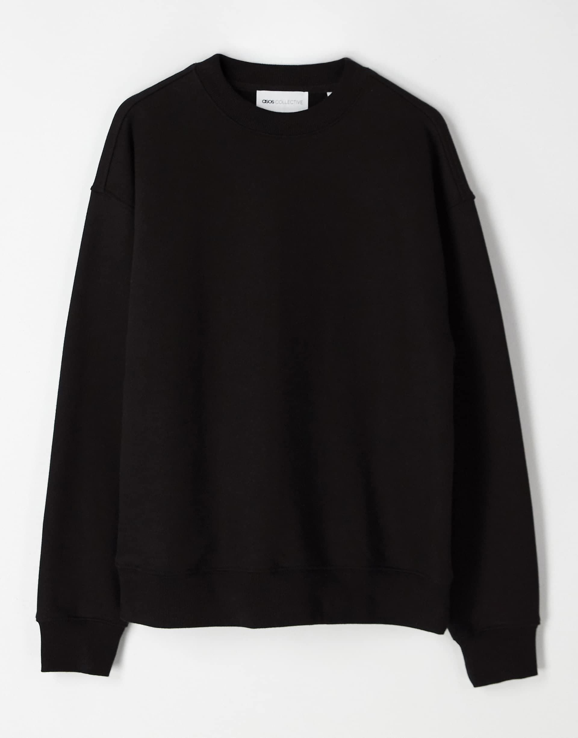 ASOS COLLECTIVE oversized super heavyweight crew neck sweatshirt in black