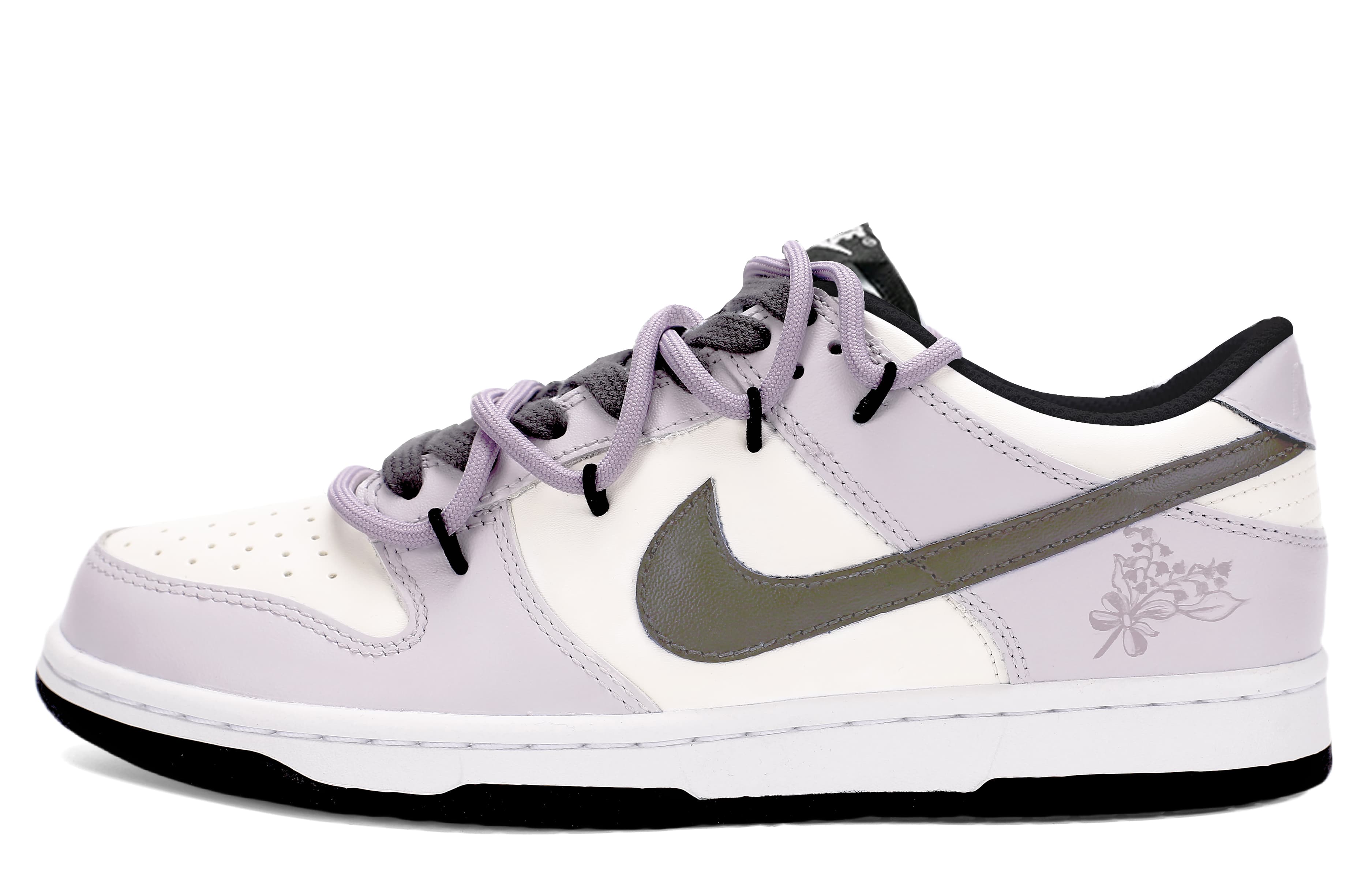 Custom Nike Dunk Light Color Versatile Simple Fashion Cushioned Lightweight Low-Top Sneakers Women's Light Purple