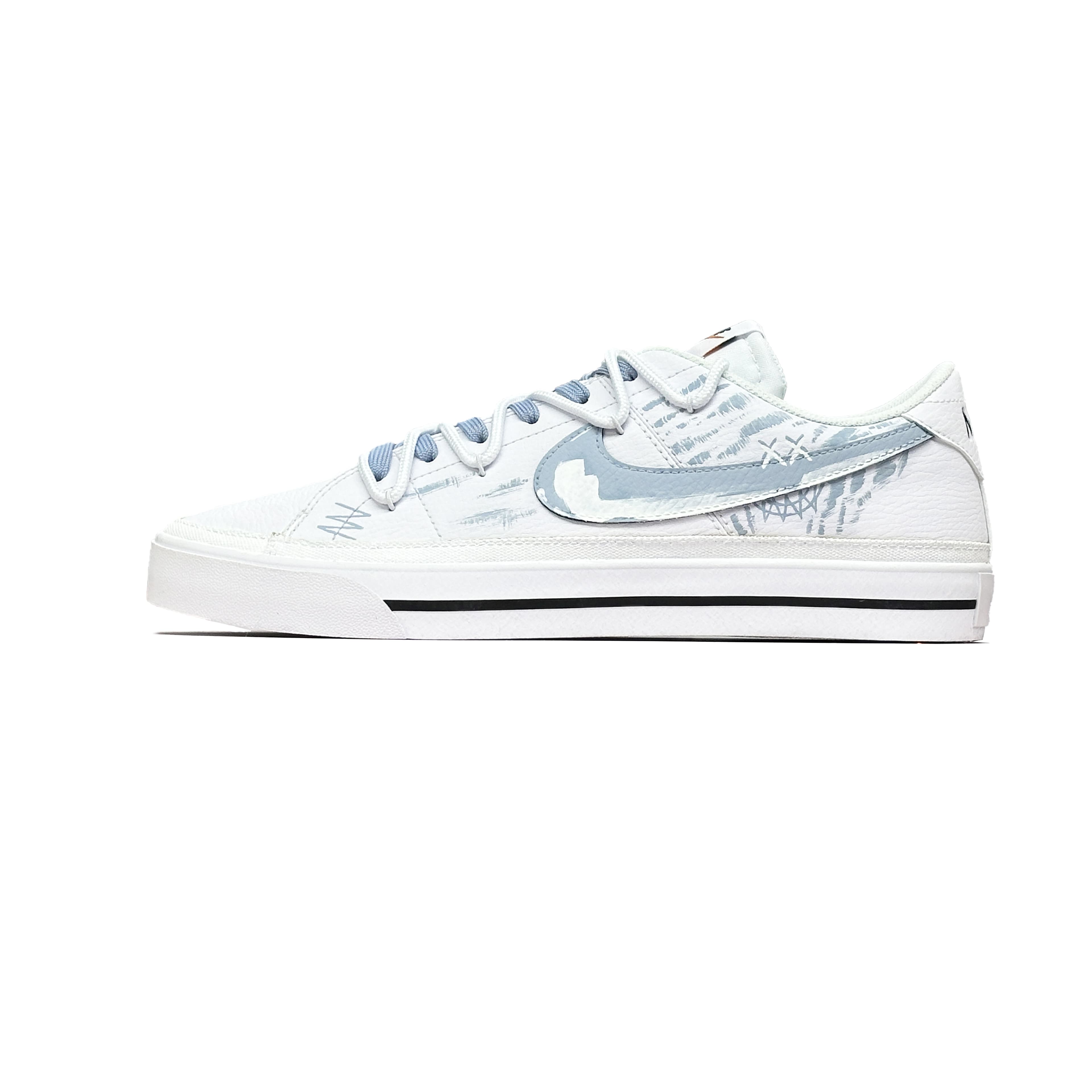 Nike Court Legacy Custom 'Ash Dream' Low-Top Casual Sneakers Unisex White Blue