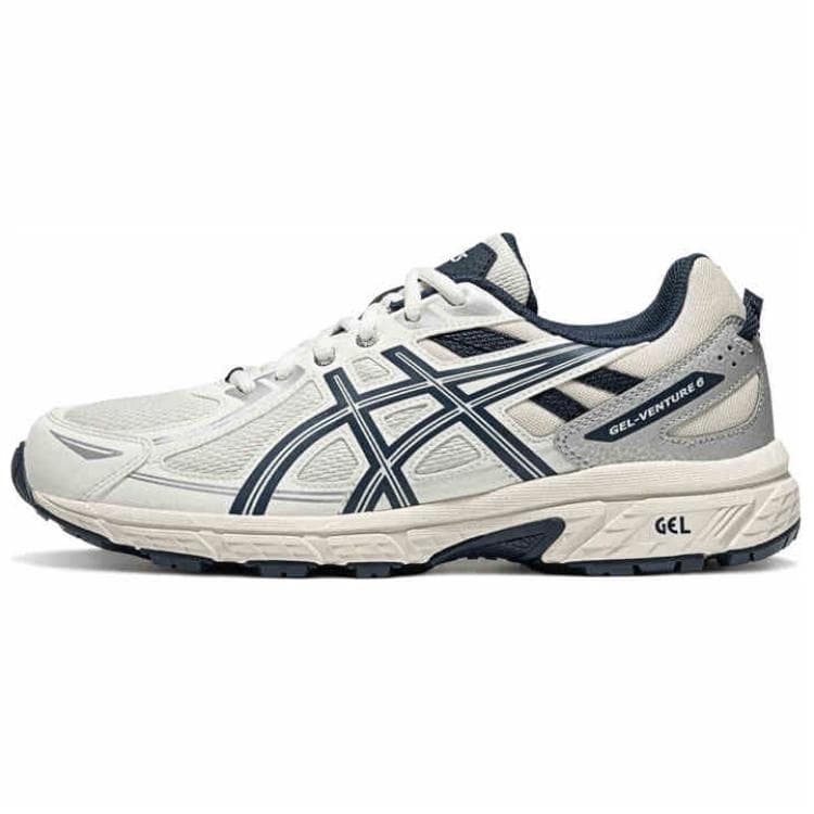 Asics Gel-Venture 6 Anti-Slip Wear-Resistant Low-Top Trail Running Running Shoes Men's White Blue