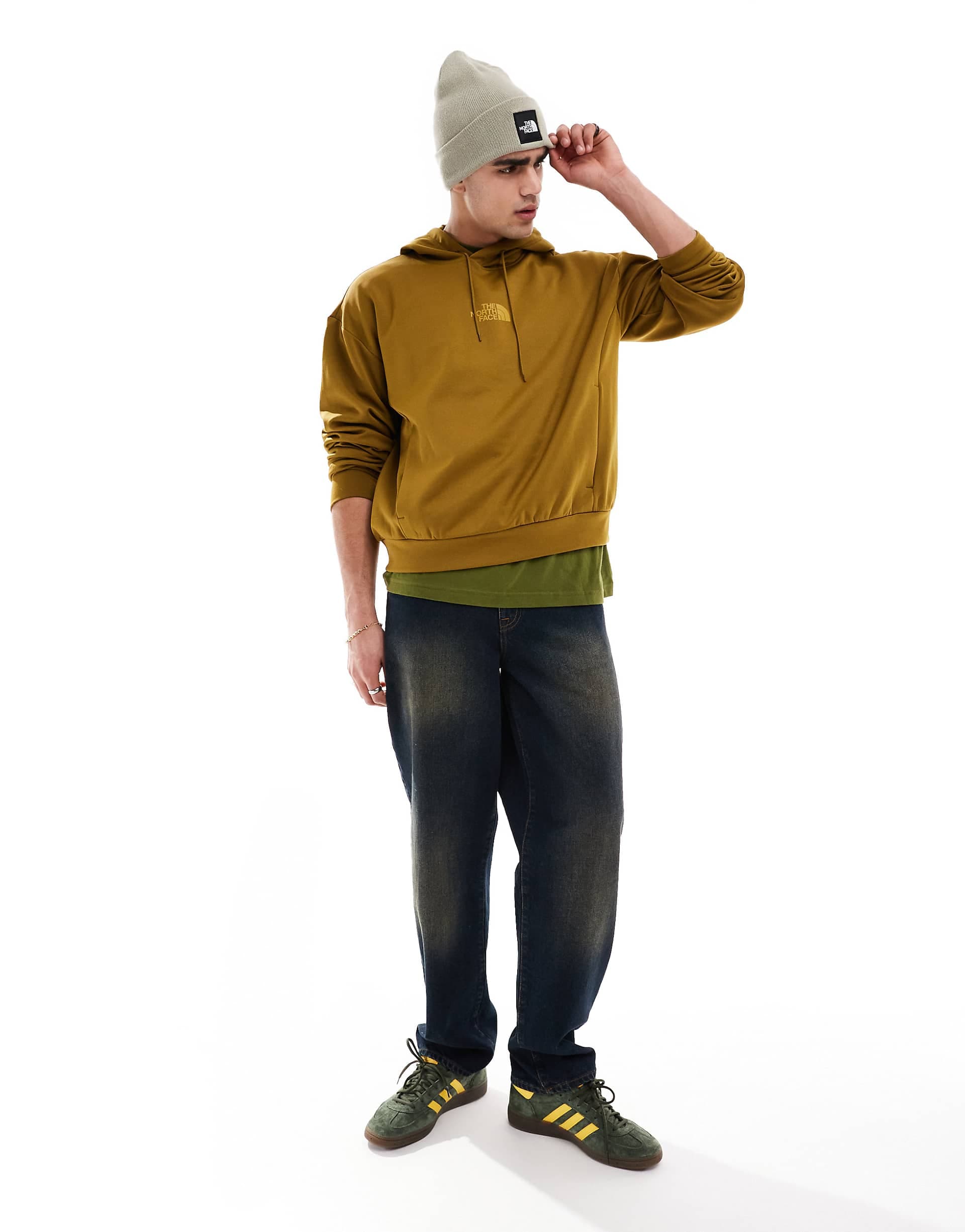 The North Face Horizon fleece pullover hoodie in mustard