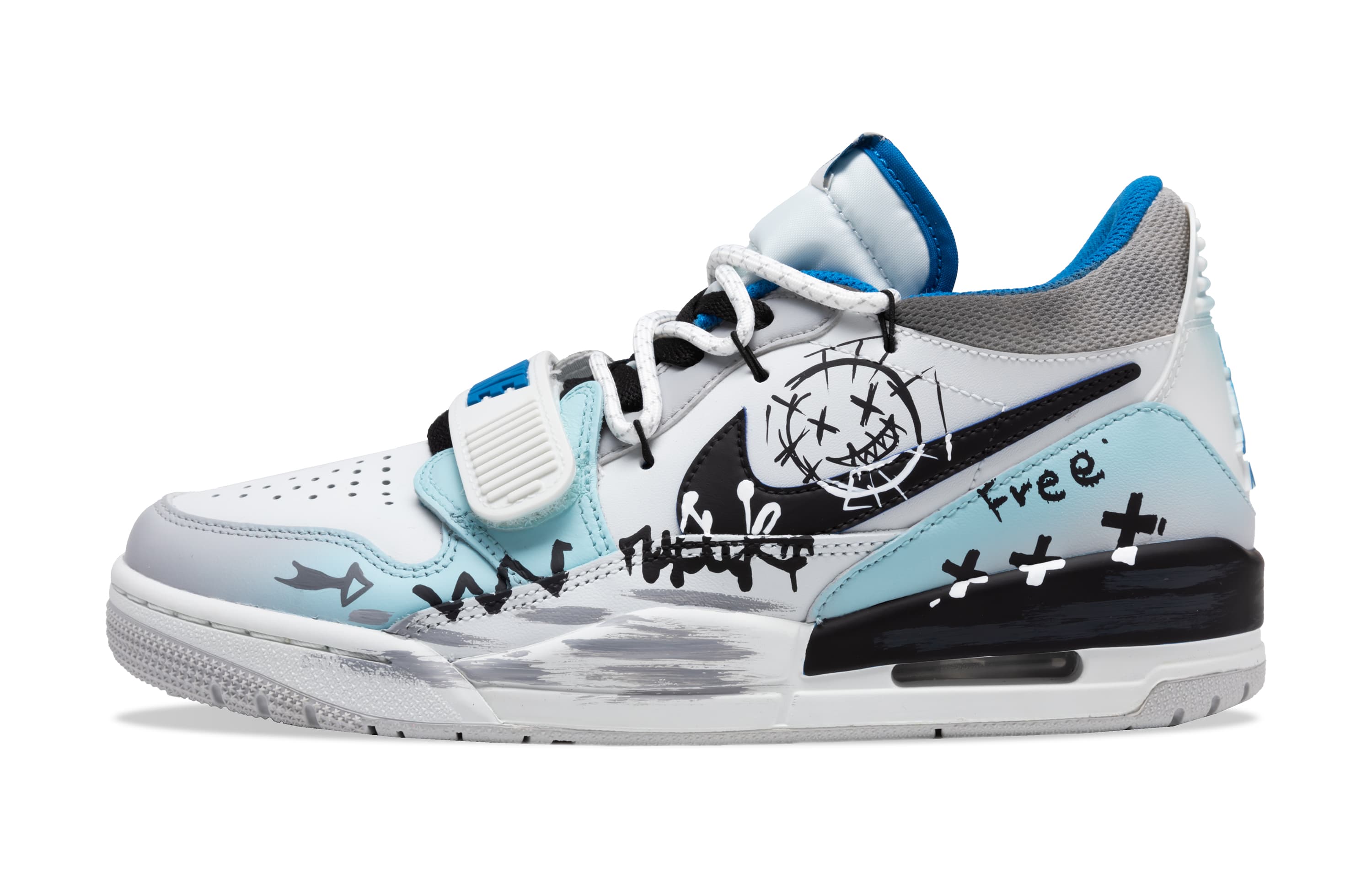 Jordan Legacy 312 Anti-Slip Wear-Resistant Low-Top Basketball Shoes Men's Blue White