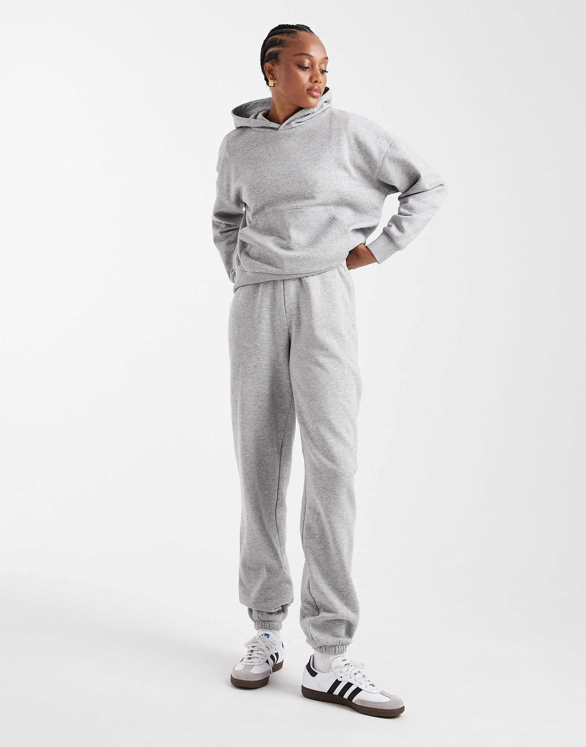 ASOS DESIGN Tall ultimate cuffed brushback sweatpants in heather gray