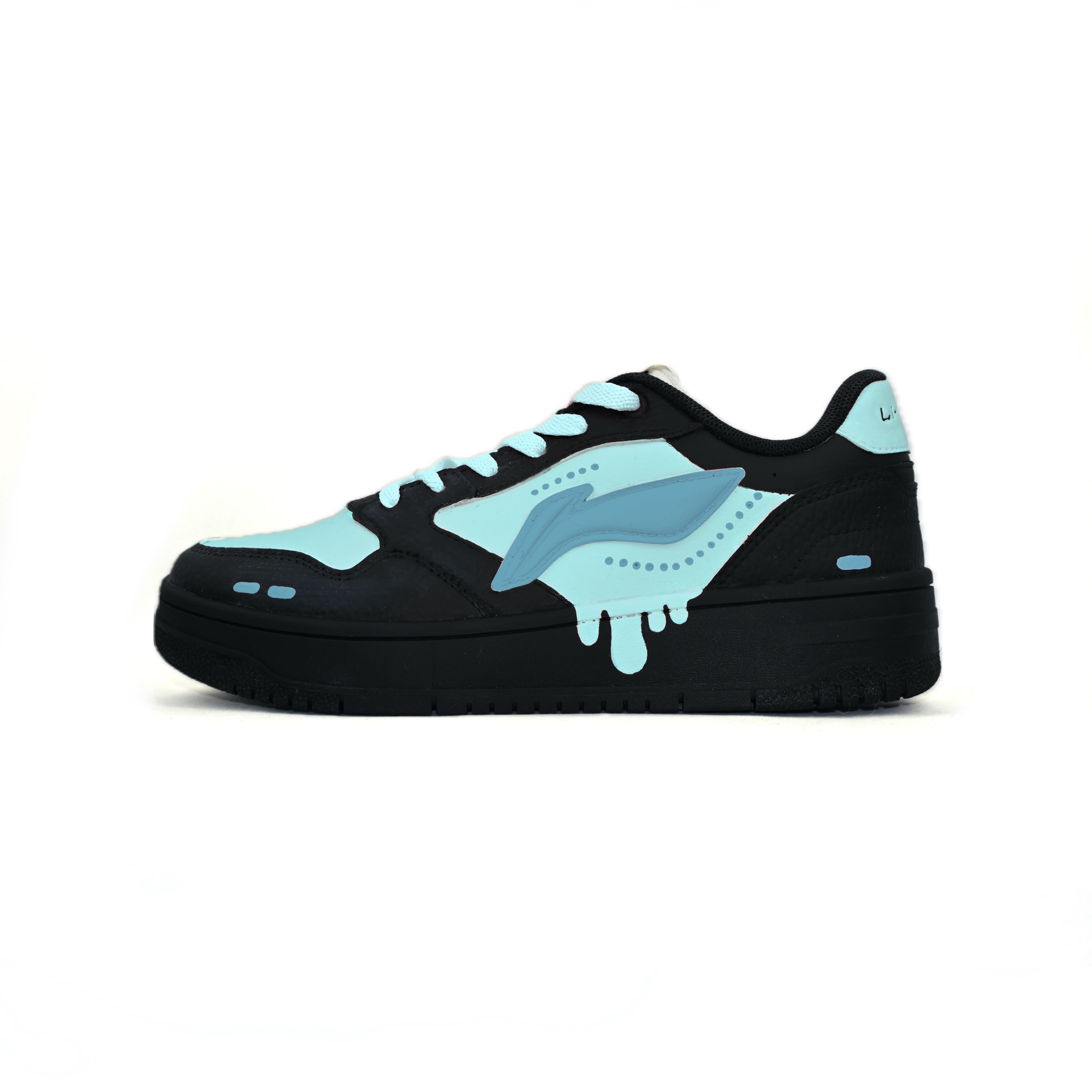 LiNing Tianji Soft Anti-Slip Wear-Resistant Low-Top Skateboard Shoes Women's White Black