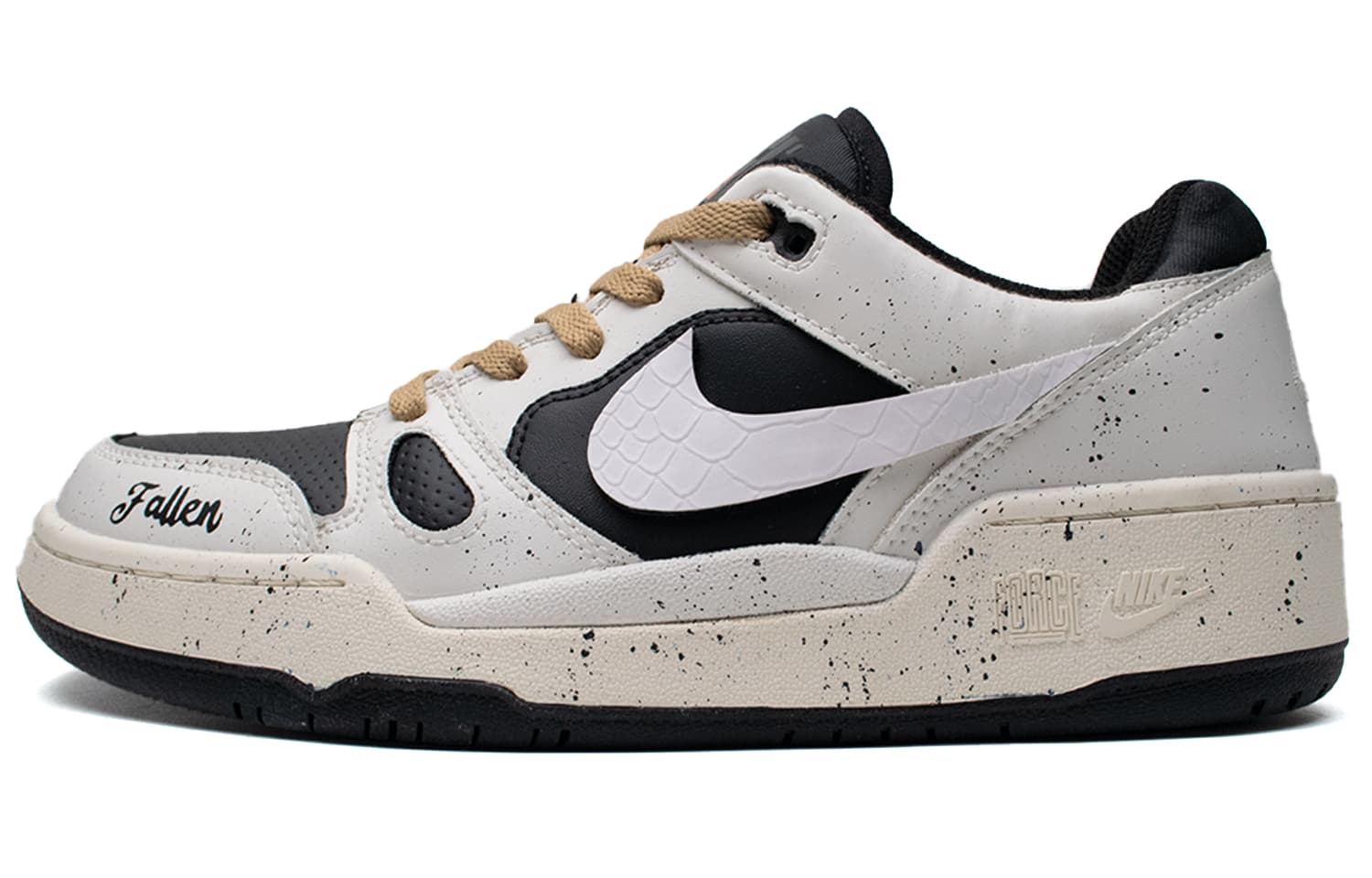 【Custom Sneakers】Nike Full Force Low 'Fallen Angel' Luxury Scented Pavilion Retro Trendy Graffiti Splatter Overlay Patchwork Preppy Style Anti-Slip Cushioning Low-Top Skate Shoes Men's White