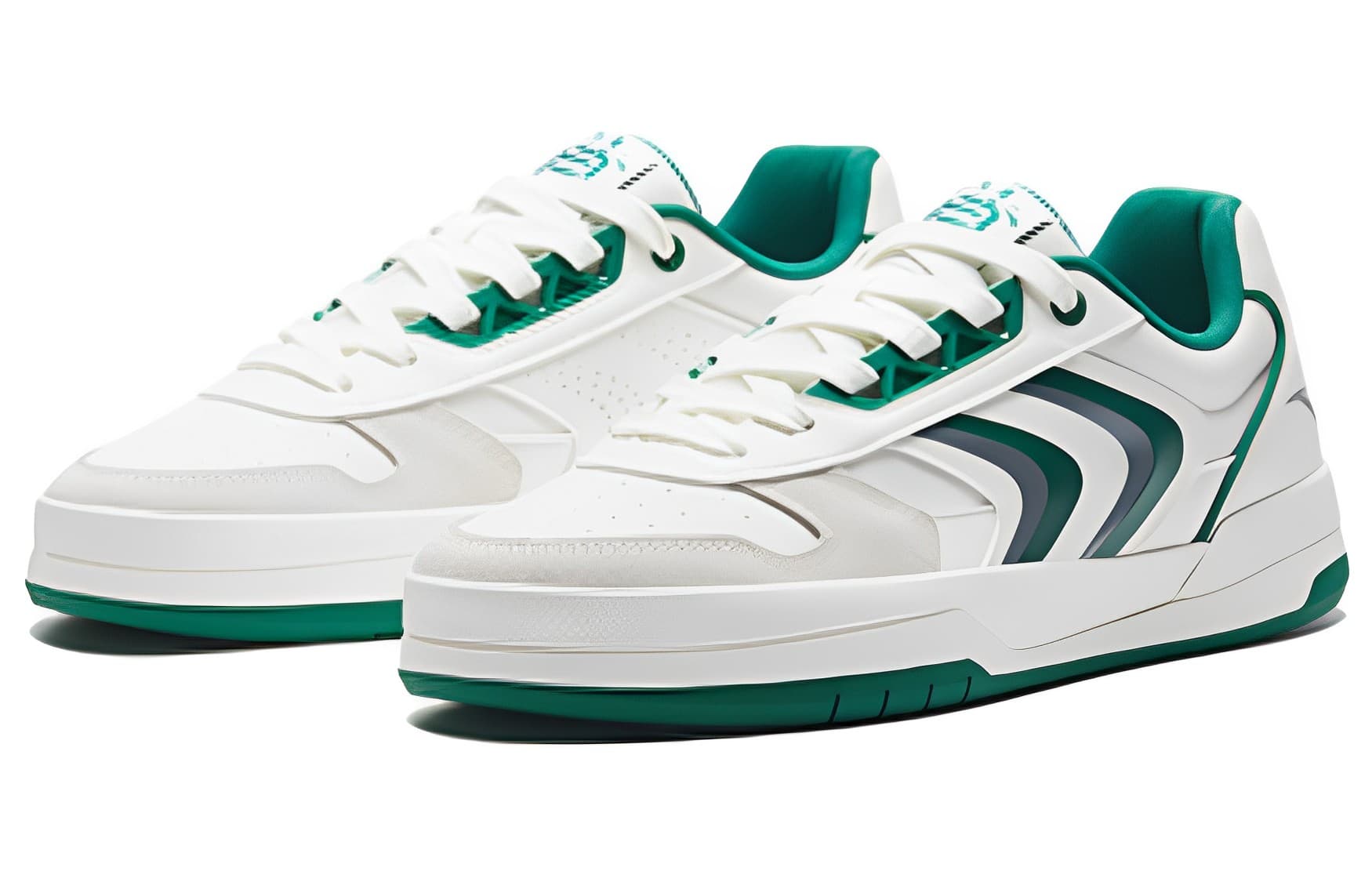Anta Life Collection Anti-Slip Wear-Resistant Low-Top Skateboard Shoes Men's White Green