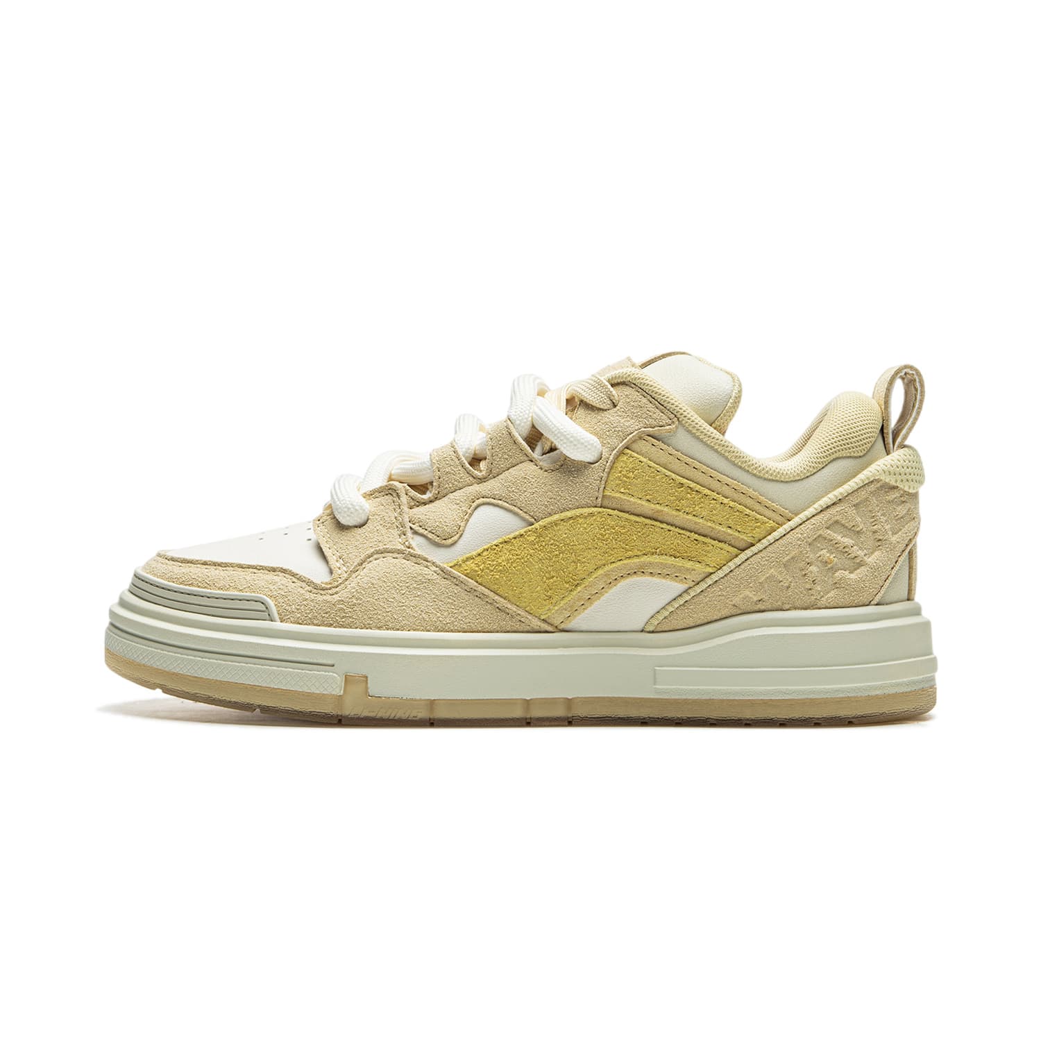 Li-Ning Weiwu SWAG Skate Series Comfortable Versatile Slip-Resistant Cushioned Wear-Resistant Low-Top Sneakers Women's Yellow Beige