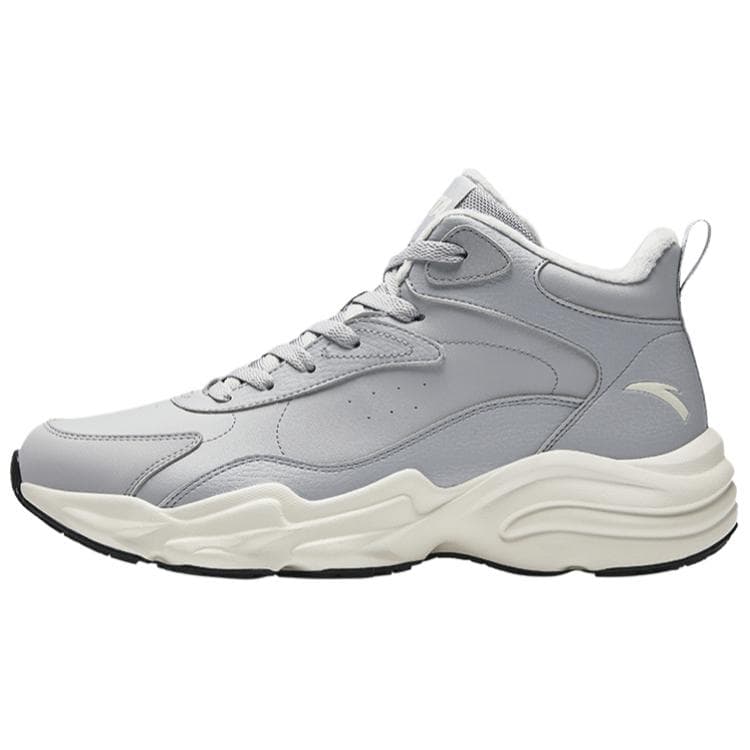 Anta Planet Slip-Resistant Warm High-Top Casual Shoes Men's Mudstone Gray