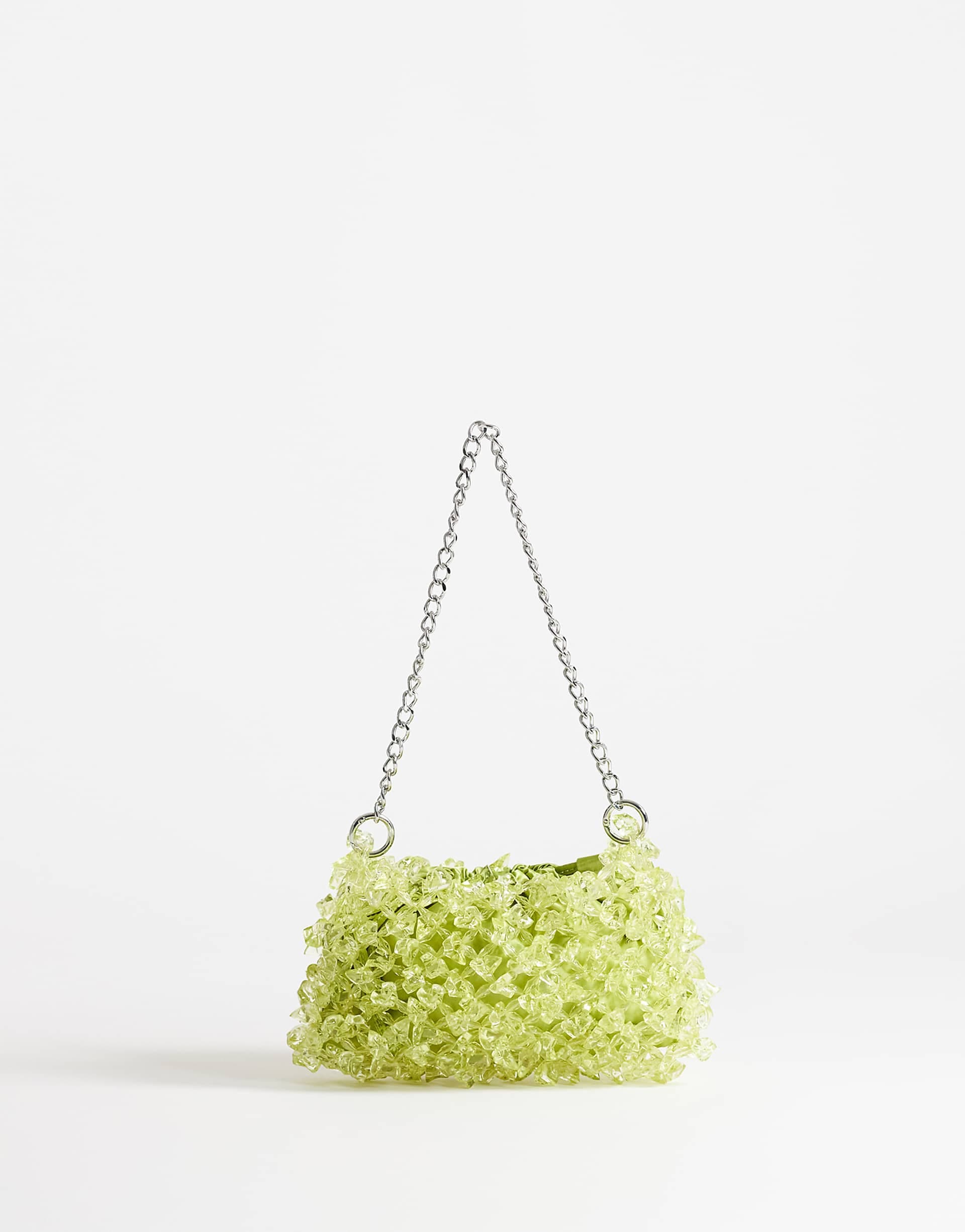 Topshop Scarlett small beaded shoulder bag in green