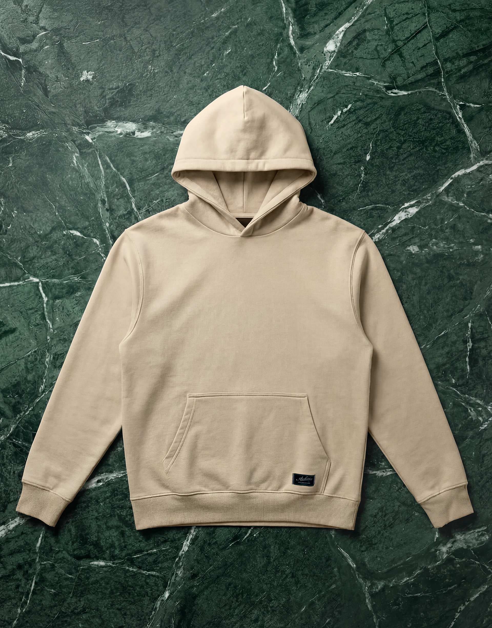 ASOS DESIGN oversized heavyweight 400gsm hoodie with woven badge in yellow