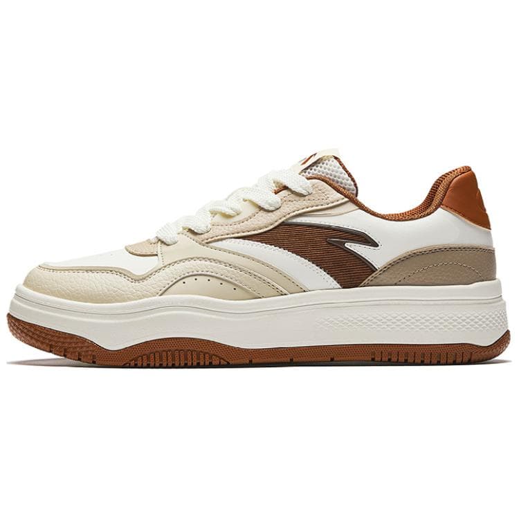ANTA Street Play Series Skateboard Shoes Men Low-Top Ivory/Granular Beige/Nutshell Brown