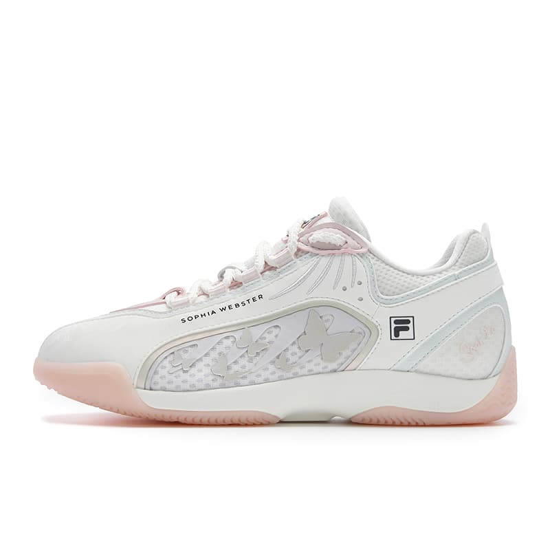 Sophia Webster x FILA ADE2025 SW Retro Series Fashion Trendy Minimalist Butterfly Sport Daily Versatile Comfortable Breathable Lightweight Low-Top Casual Shoes Women's Snow White/Light Green