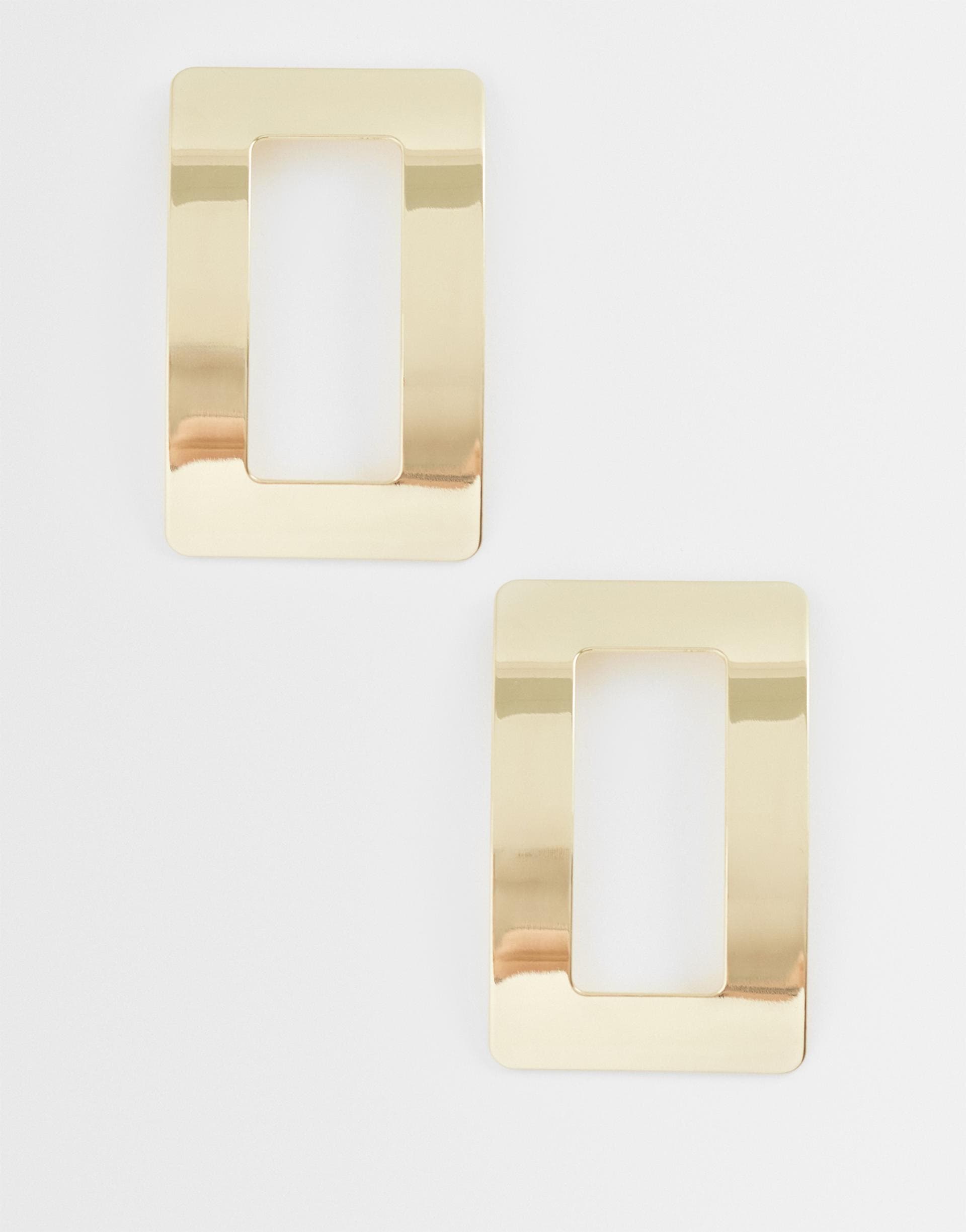 Kaiia exclusive oversized square earrings in gold tone
