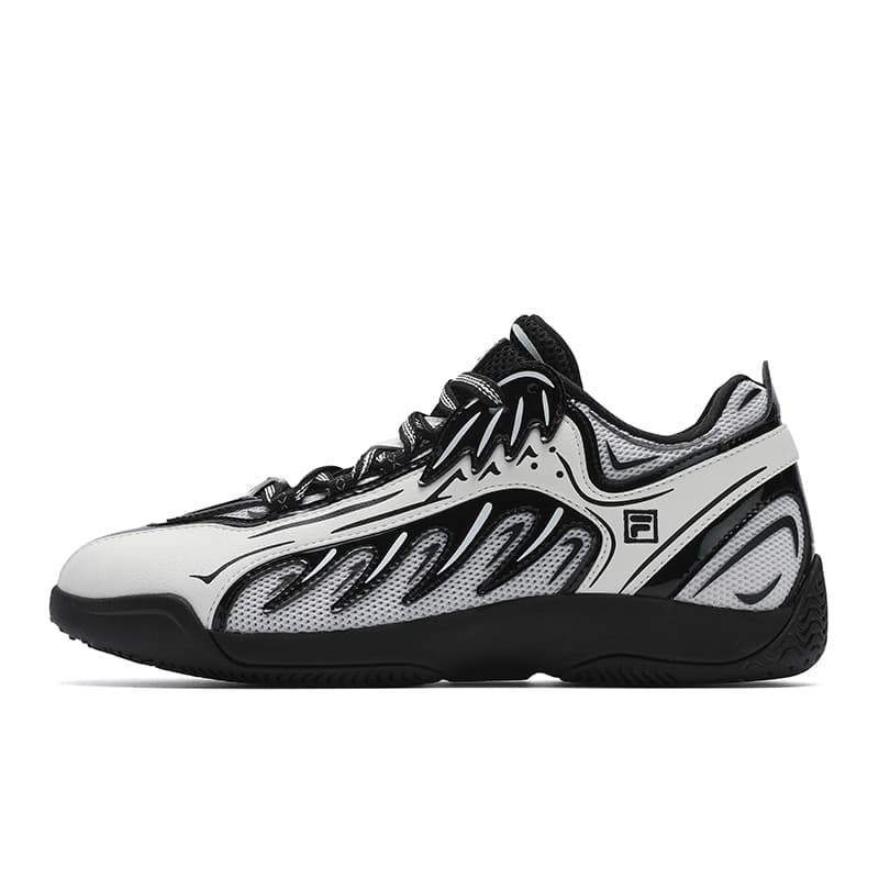 Joshua Vides x FILA ADE 2025 JV Thin Sole Shoes 2D Graffiti Hand-Drawn Style Functional Fashion Trendy High-End Individual Comfortable Women's Shoes Low-Top Casual Shoes Women's Gray-Black