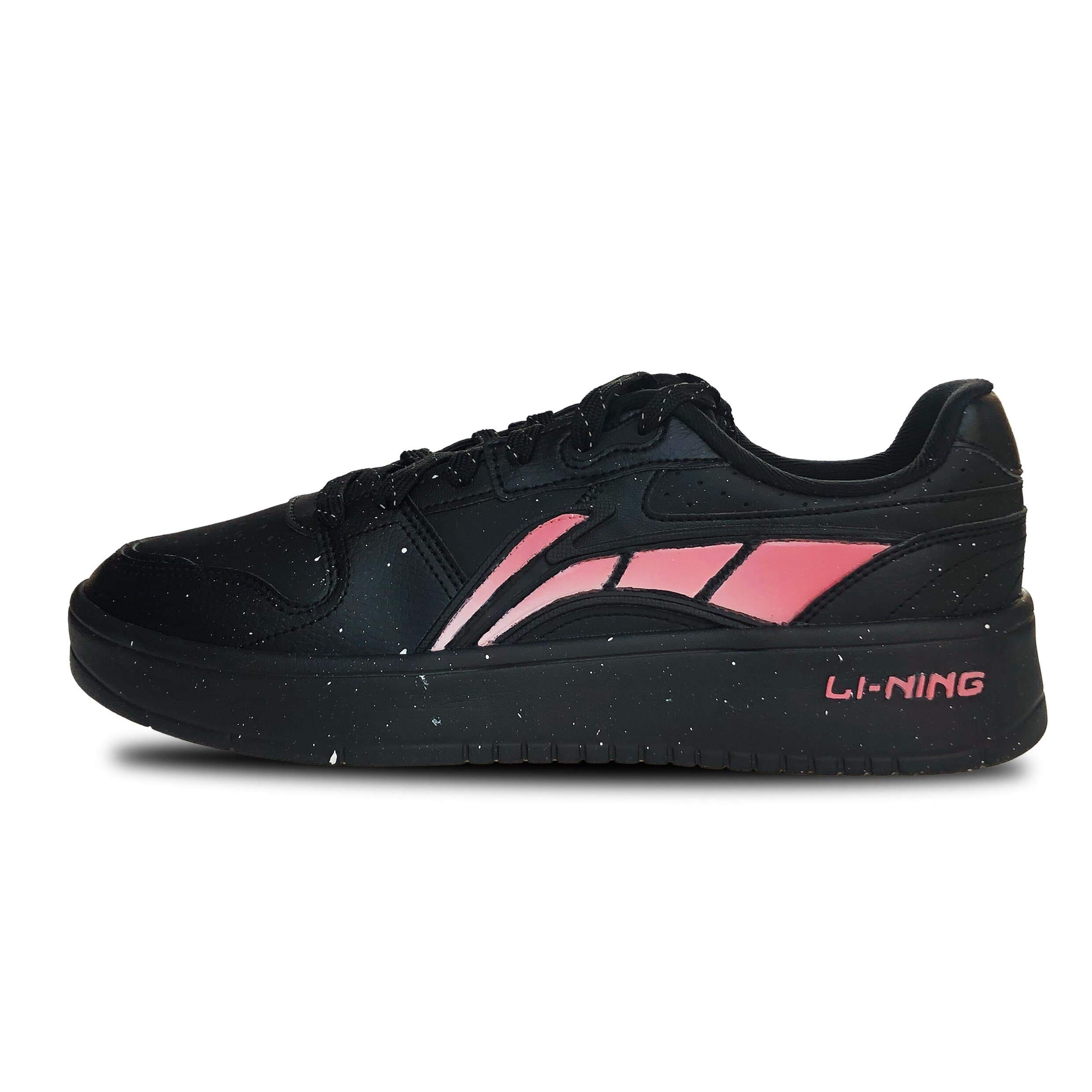 LiNing Anti-Slip Wear-Resistant Low-Top Skateboard Shoes Men's Black Pink