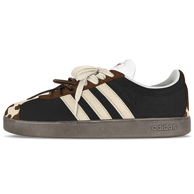 Adidas Neo Vl Court Classic Skateboard Shoes Unisex Low-Top Brown Black/Beige