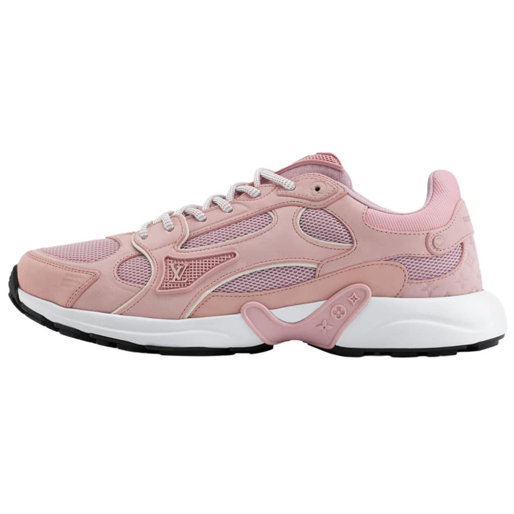 LOUIS VUITTON Olympia Round Toe Lace-Up Low-Top Casual Lifestyle Shoes Women's Pink