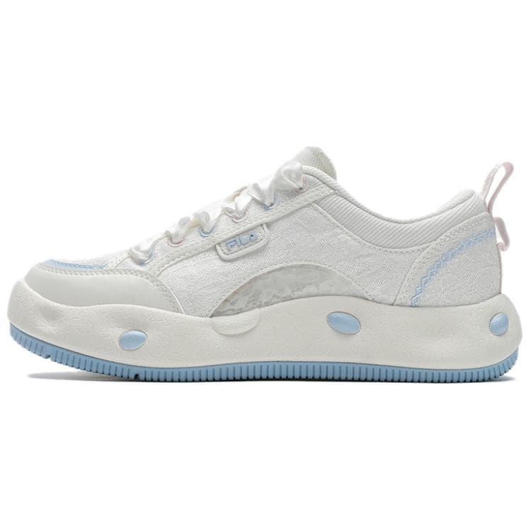 FILA COOKIES LS Cookie Shoes Fashion Trendy Personality Bow Cute Comfort Wear-Resistant Low-Top Canvas Shoes Women's Snow White