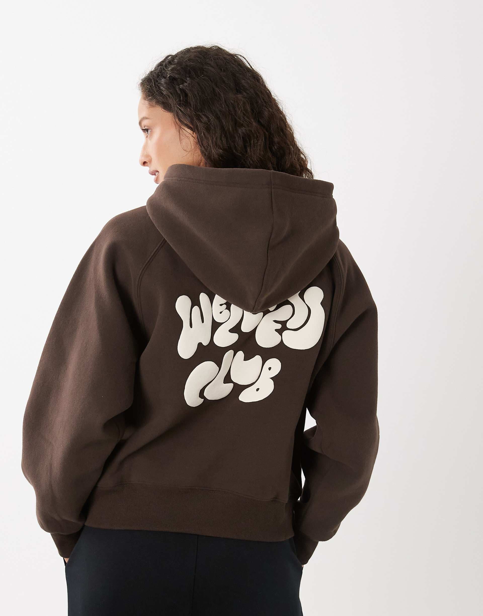 Cotton On Active plush premium graphic hoodie in french roast