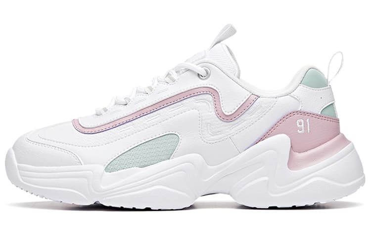 Anta Slip-Resistant Cushioning Wear-Resistant Low-Top Chunky Sneakers Women's Dusty Purple White