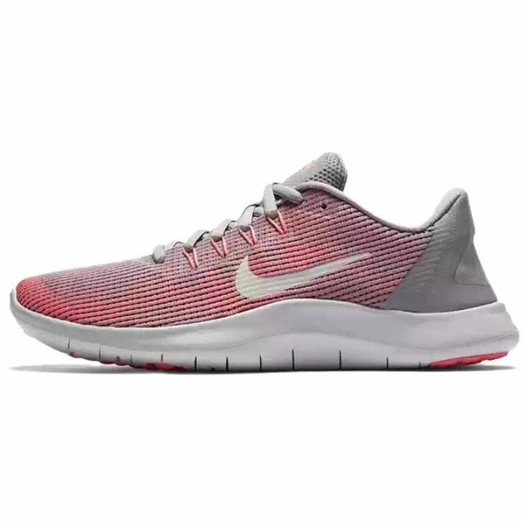 Nike Flex 2018 RN Anti Slip Wear Resistant Low Top Casual Running Shoes Women's Red Gray