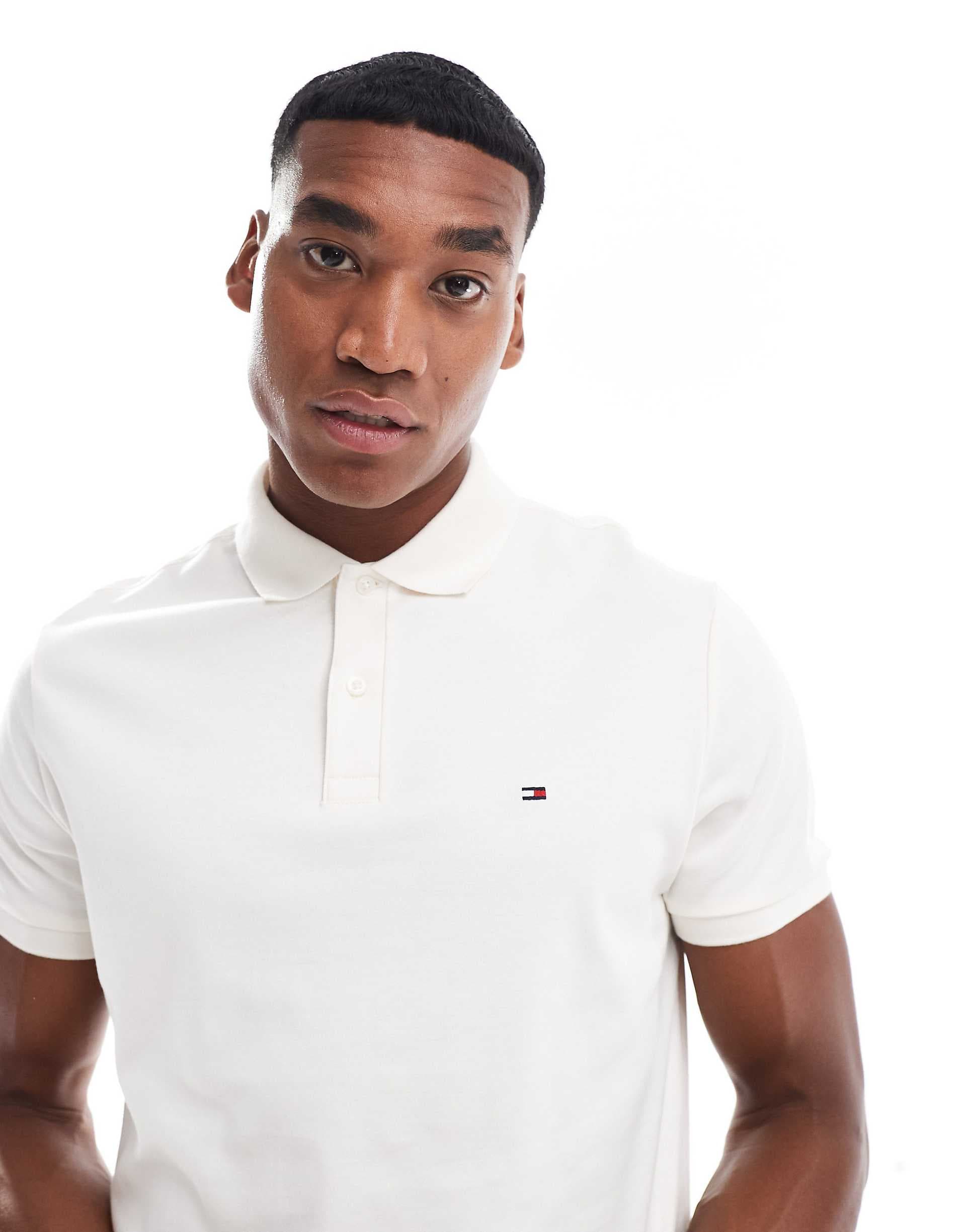 Tommy Hilfiger cotton essential polo shirt in ivory