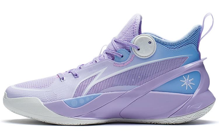 LINING SONIC 10 Basketball Shoes Men Mid-Top Lilac/New Aurora Blue