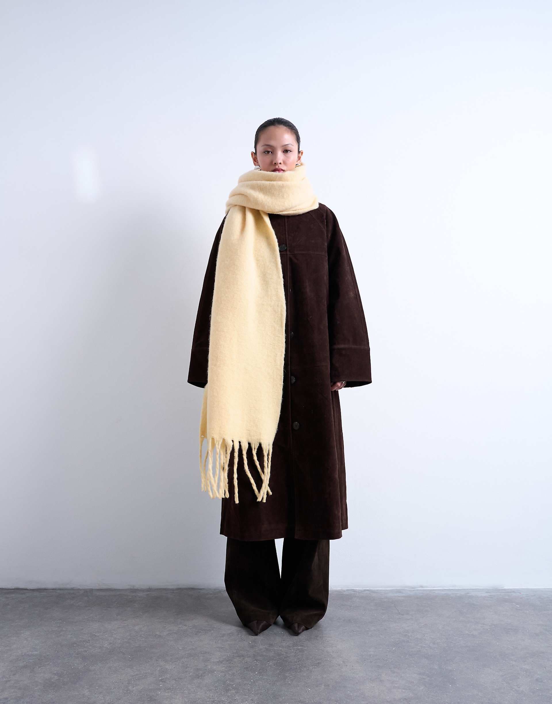 Topshop Sydney blanket scarf in buttermilk