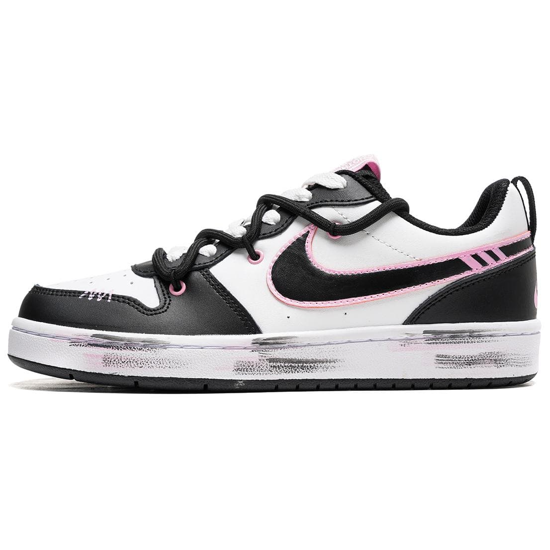 Nike Court Borough Skateboard Shoes Women's Low-Top Black Pink