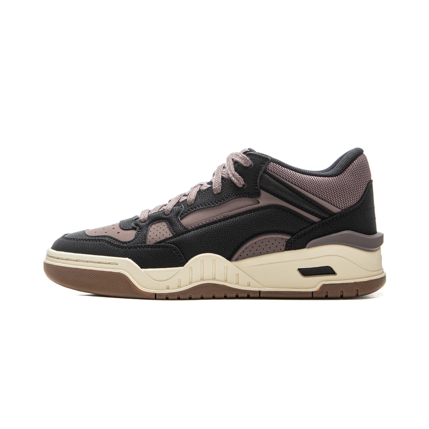 LiNing Yue Bai 2MID Casual Versatile Retro Chunky Sole Fashion Classic Trendy Slip-Resistant Cushioned Wear-Resistant Lightweight Breathable Height-Increasing Mid-Top Skate Shoes Women's Black Sparrow Brown