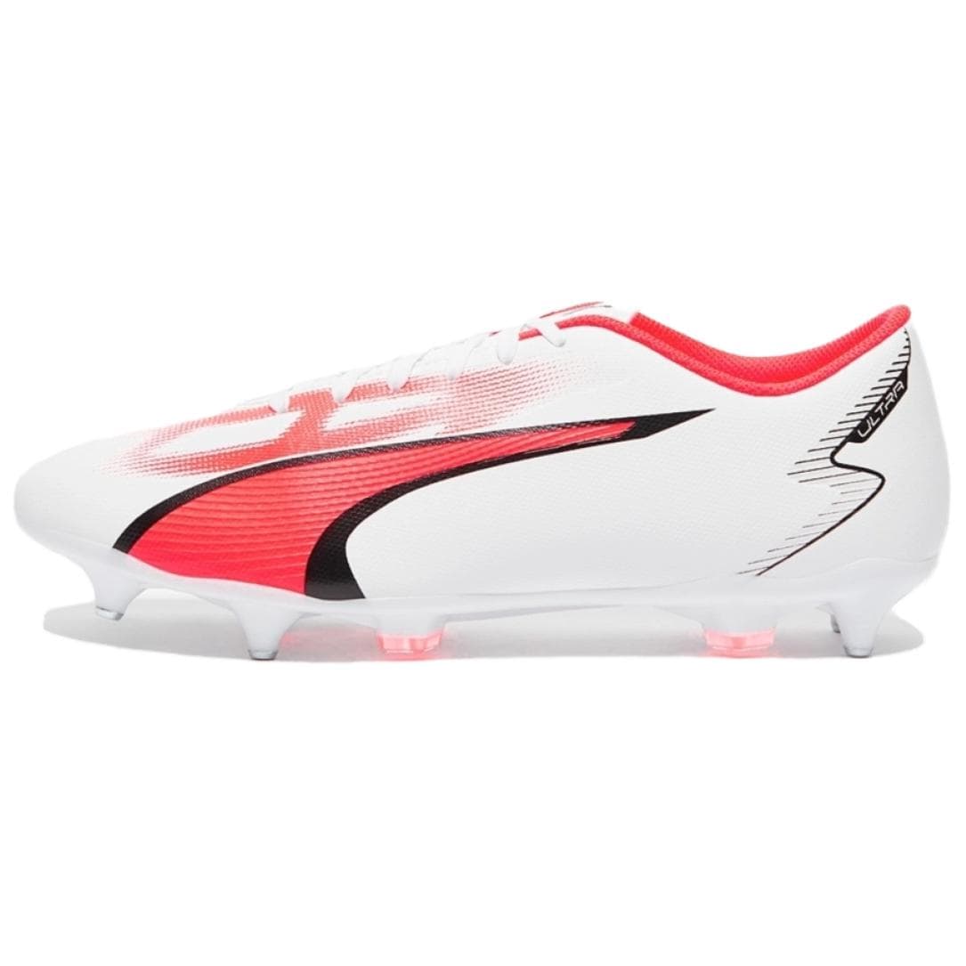 PUMA Ultra Play Anti-Slip Wear-Resistant Soccer Shoes Men's White Red
