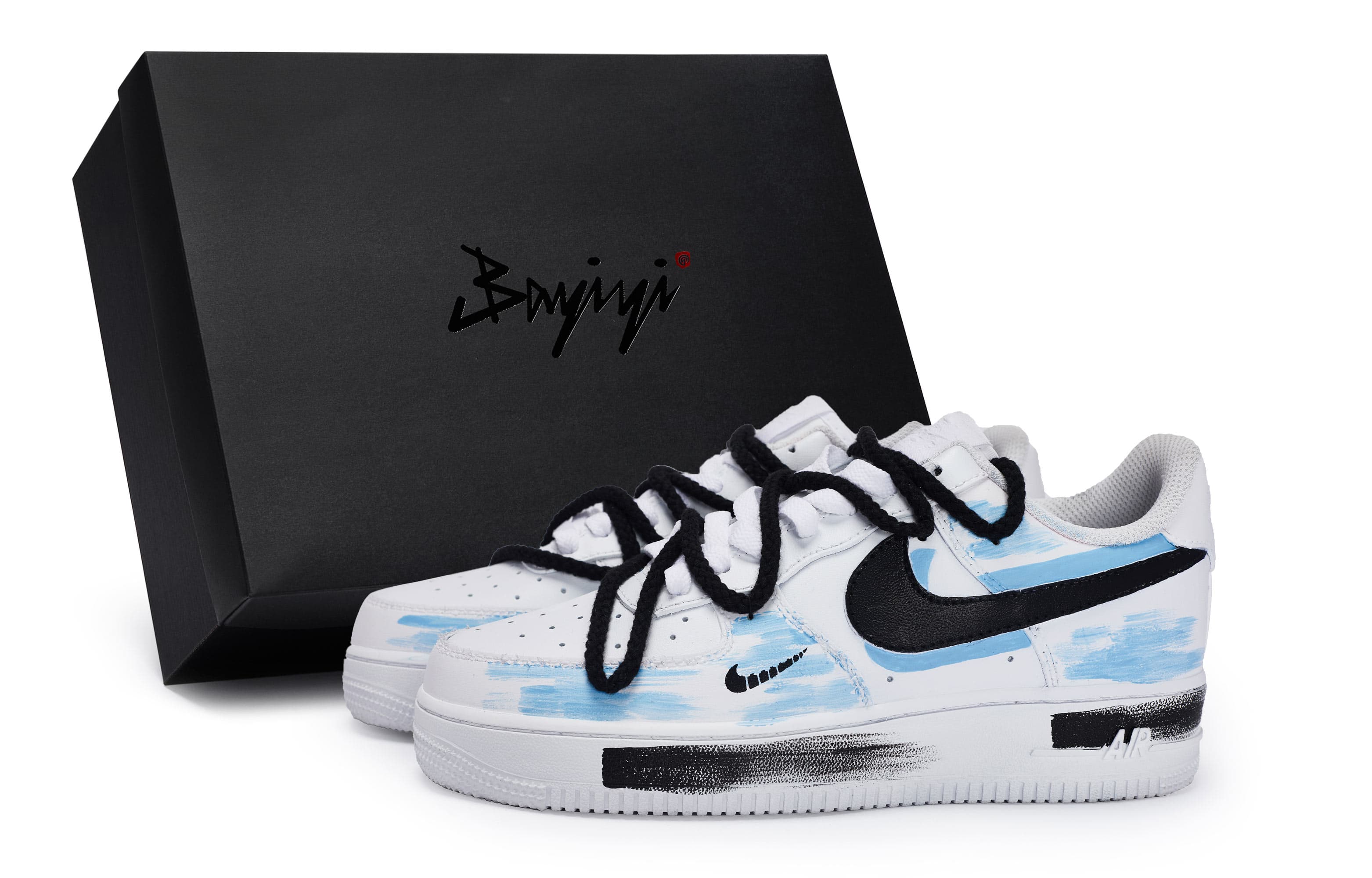 Nike Air Force 1 Skateboard Shoes Women's Low-Top Black Blue