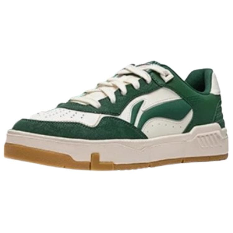 LiNing Common 80s Anti-Slip Wear-Resistant Low-Top Skateboard Shoes Men's Green White