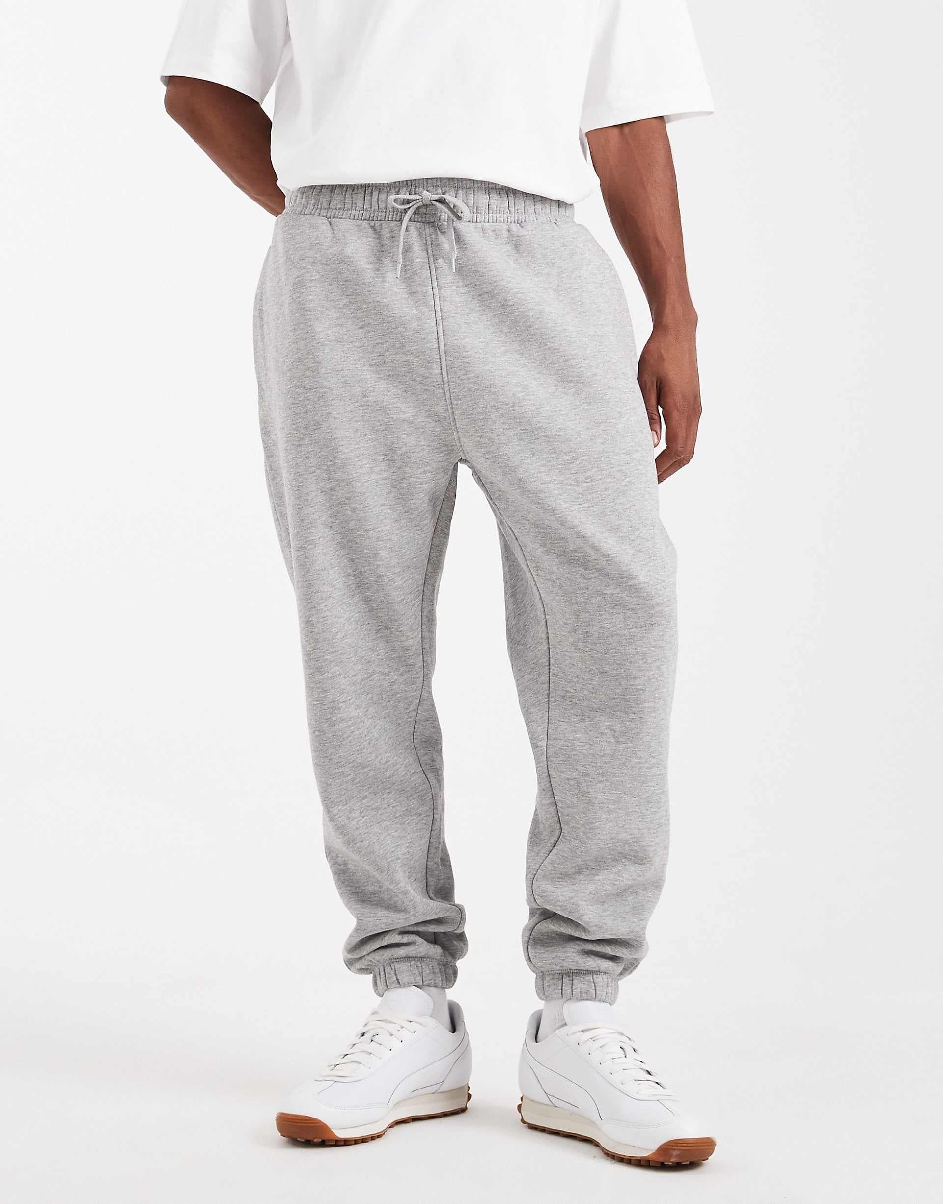 ASOS DESIGN essential tapered sweatpants in gray heather