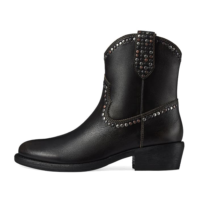 ASH GIPSY Cow Leather Genuine Leather Studded Fashion Ankle Boots Women's
