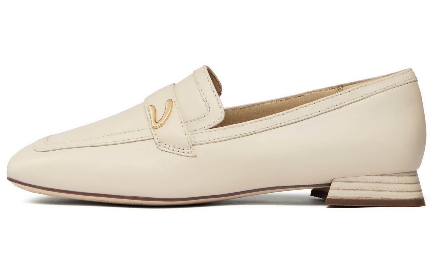 Clarks Lambskin Leather Comfortable Trendy Simple Loafers Women's White