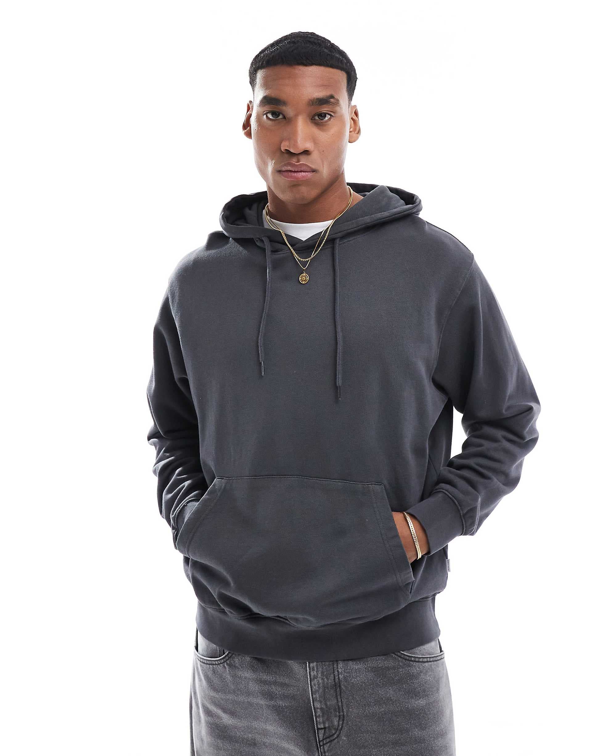 Jack & Jones super oversized hoodie in washed gray