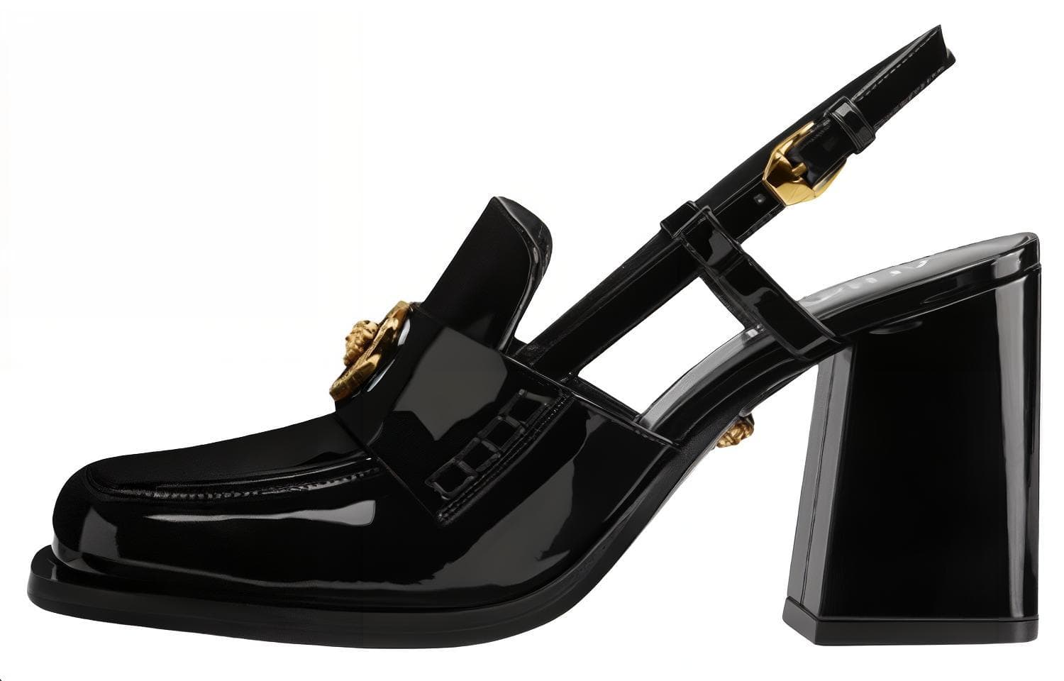 VERSACE Medusa Head Patent Leather Mules