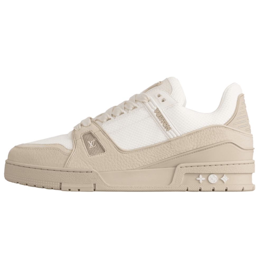 LOUIS VUITTON Trainer Men's Leather Low-Top Sneakers Beige