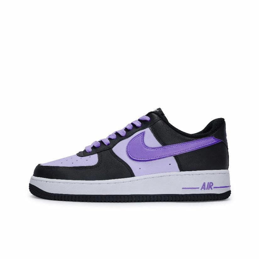 Nike Air Force 1 Anti-Slip Wear-Resistant Low-Top Skateboard Shoes Unisex Black Purple