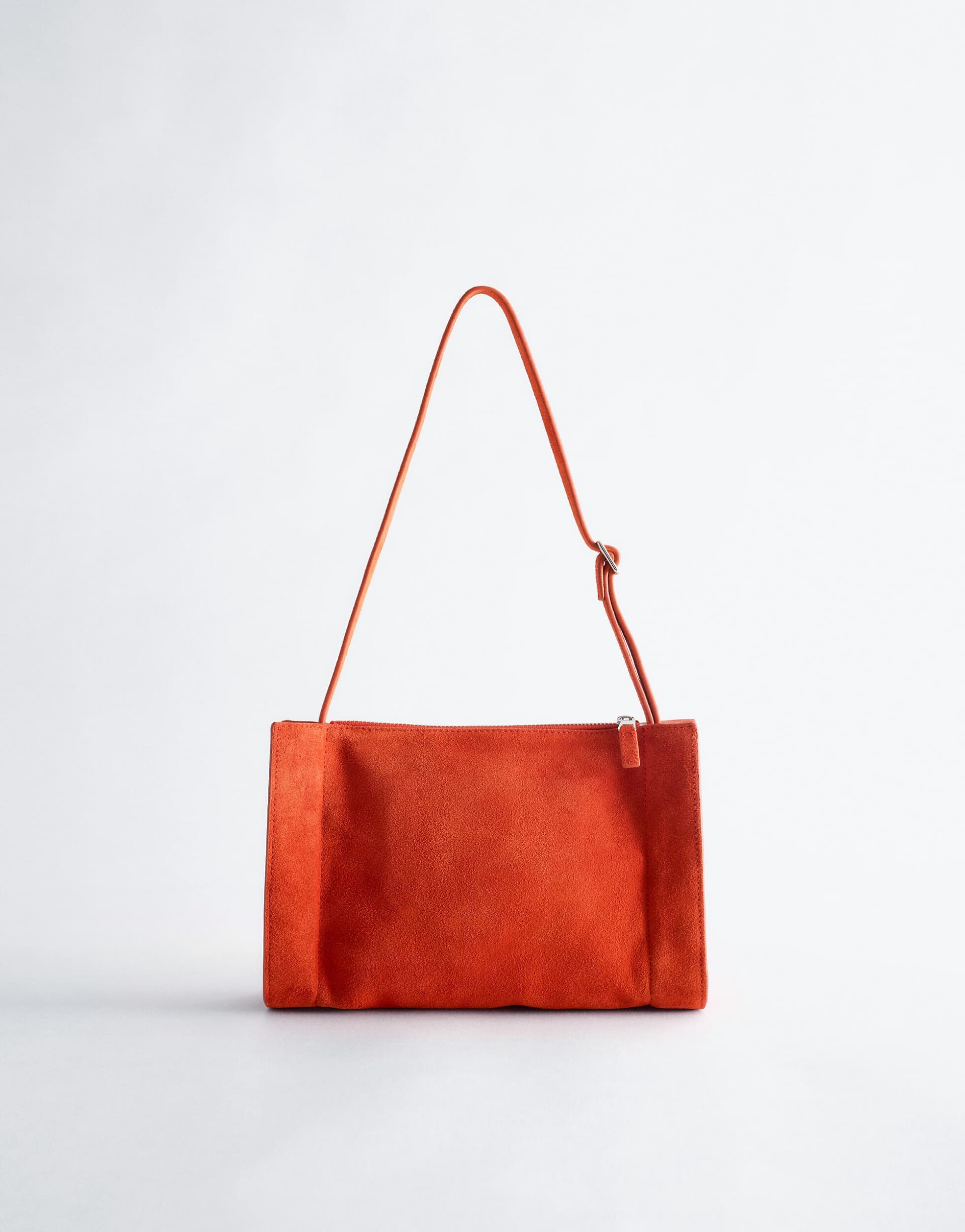 & Other Stories Puffy real suede shoulder bag in orange