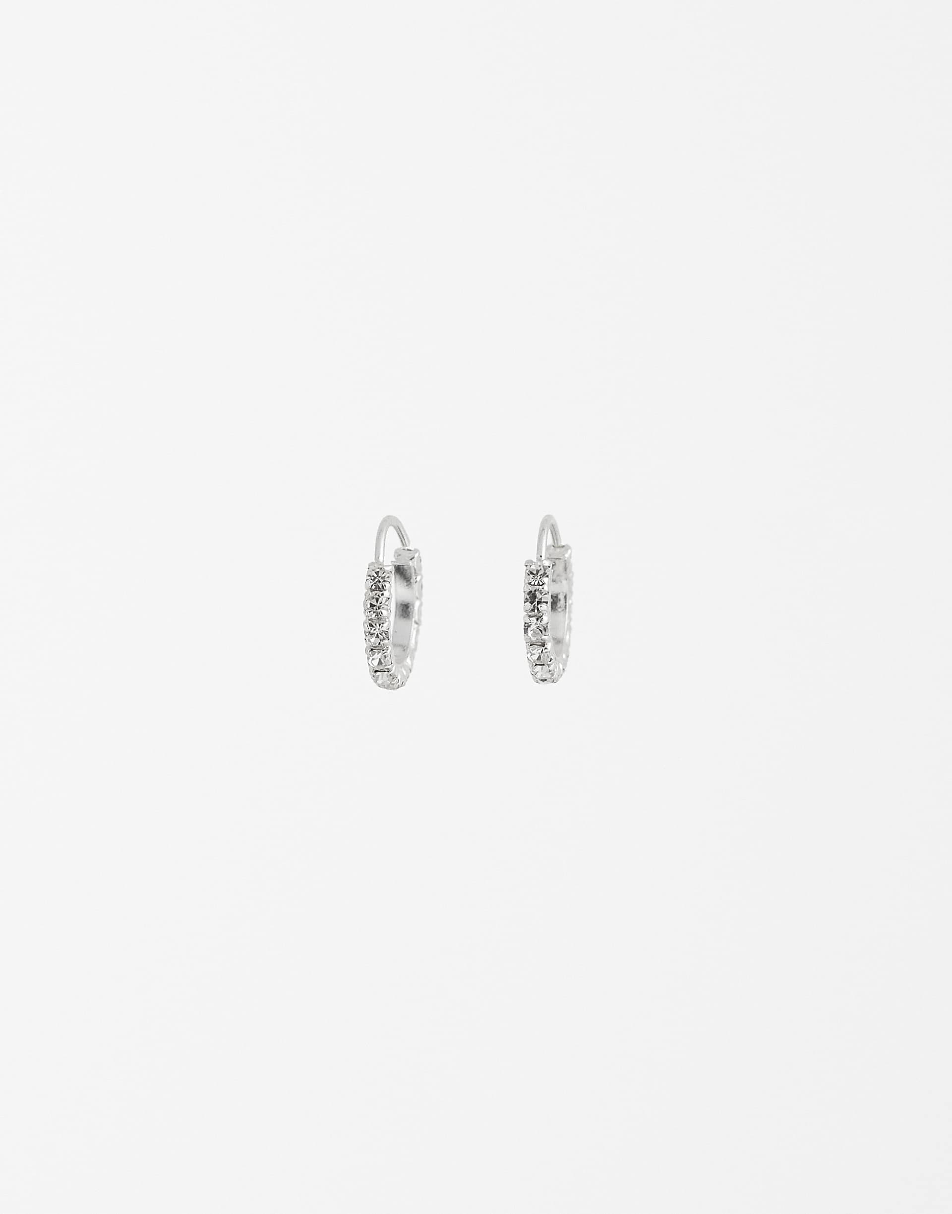 Kingsley Ryan pavé hoop earrings in sterling silver