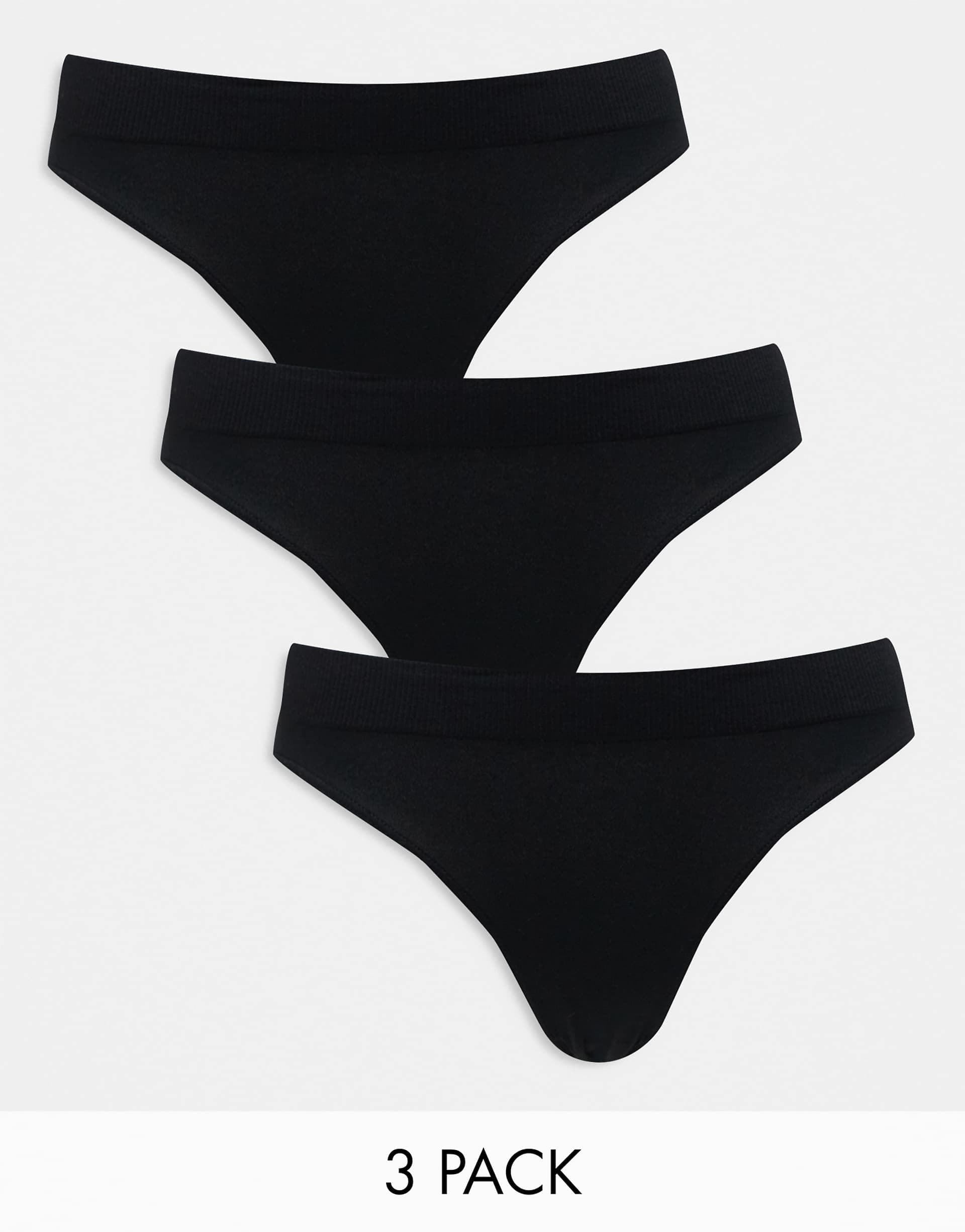 Weekday Cat Seamless brief 3-pack in black