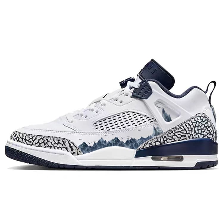 JORDAN Spizike Vintage Basketball Shoes Men Low Top Blue/White